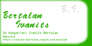 bertalan ivanits business card